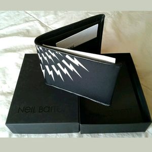 NEIL BARRETT MENS BIFOLD CREDIT CARD WALLET BLK